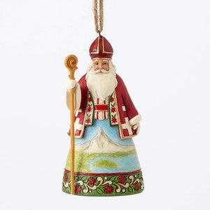 Jim Shore Heartwood Creek Swiss Santa Ornament, SKU 4053838