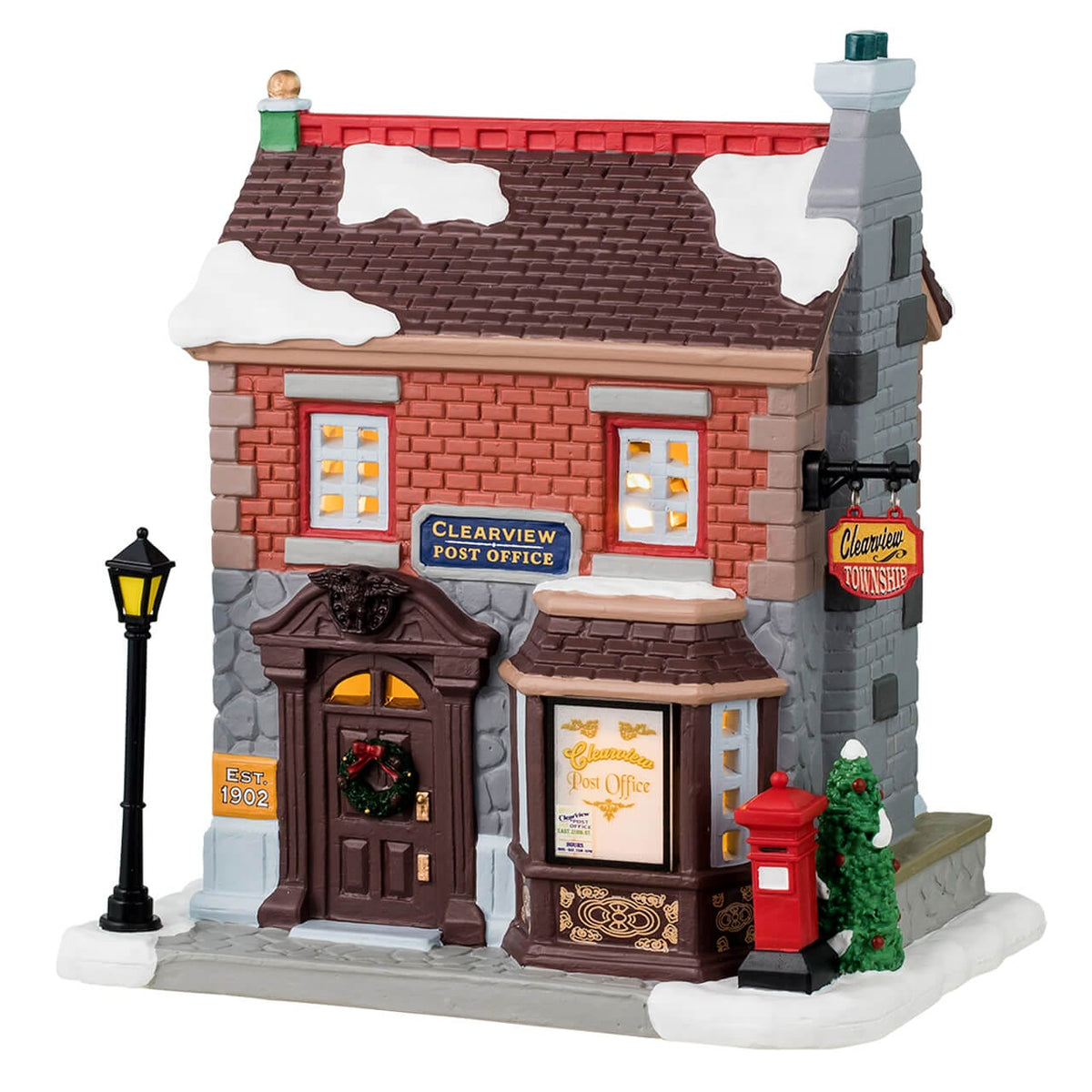 Lemax Clearview Post Office – rear and alternate-angle view – SKU 45247