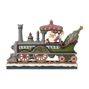 Jim Shore Heartwood Creek Victorian Santa in Train Figurine, SKU 6001427