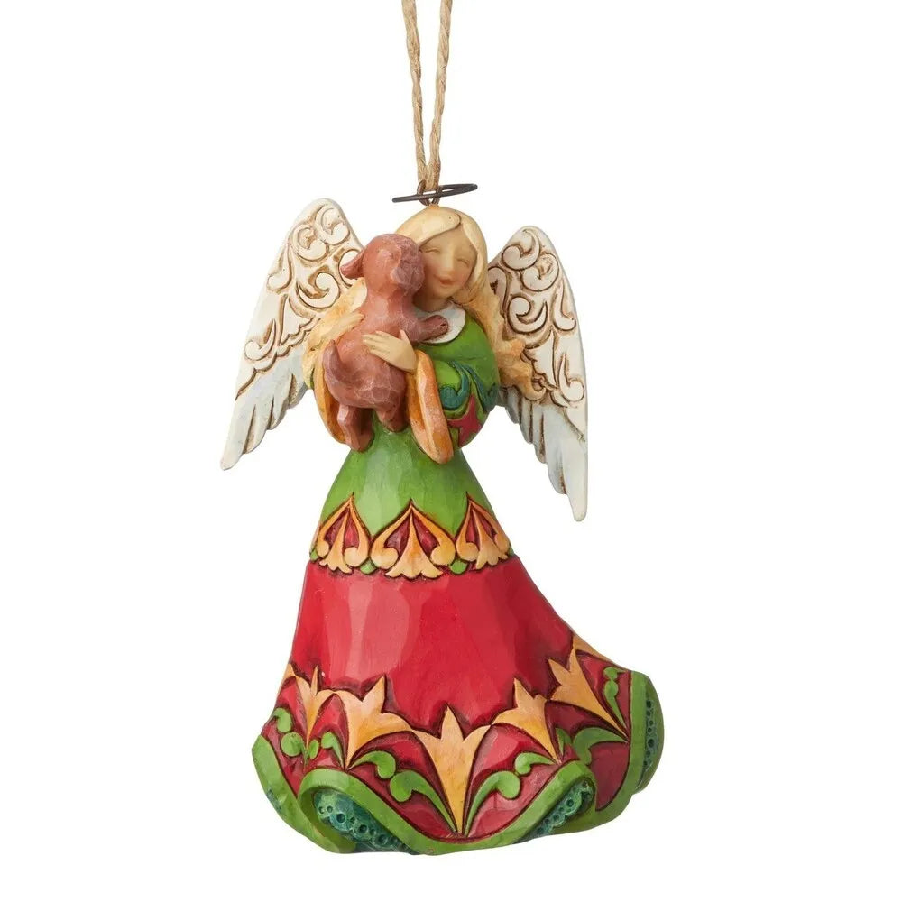 Angel Holding Puppy hanging ornament – alternate view 1