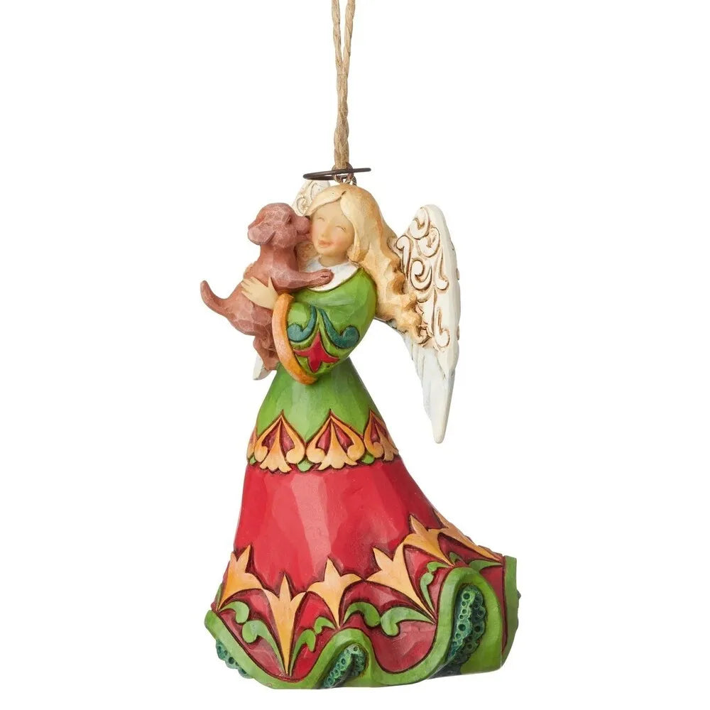 Angel Holding Puppy hanging ornament – alternate view 2