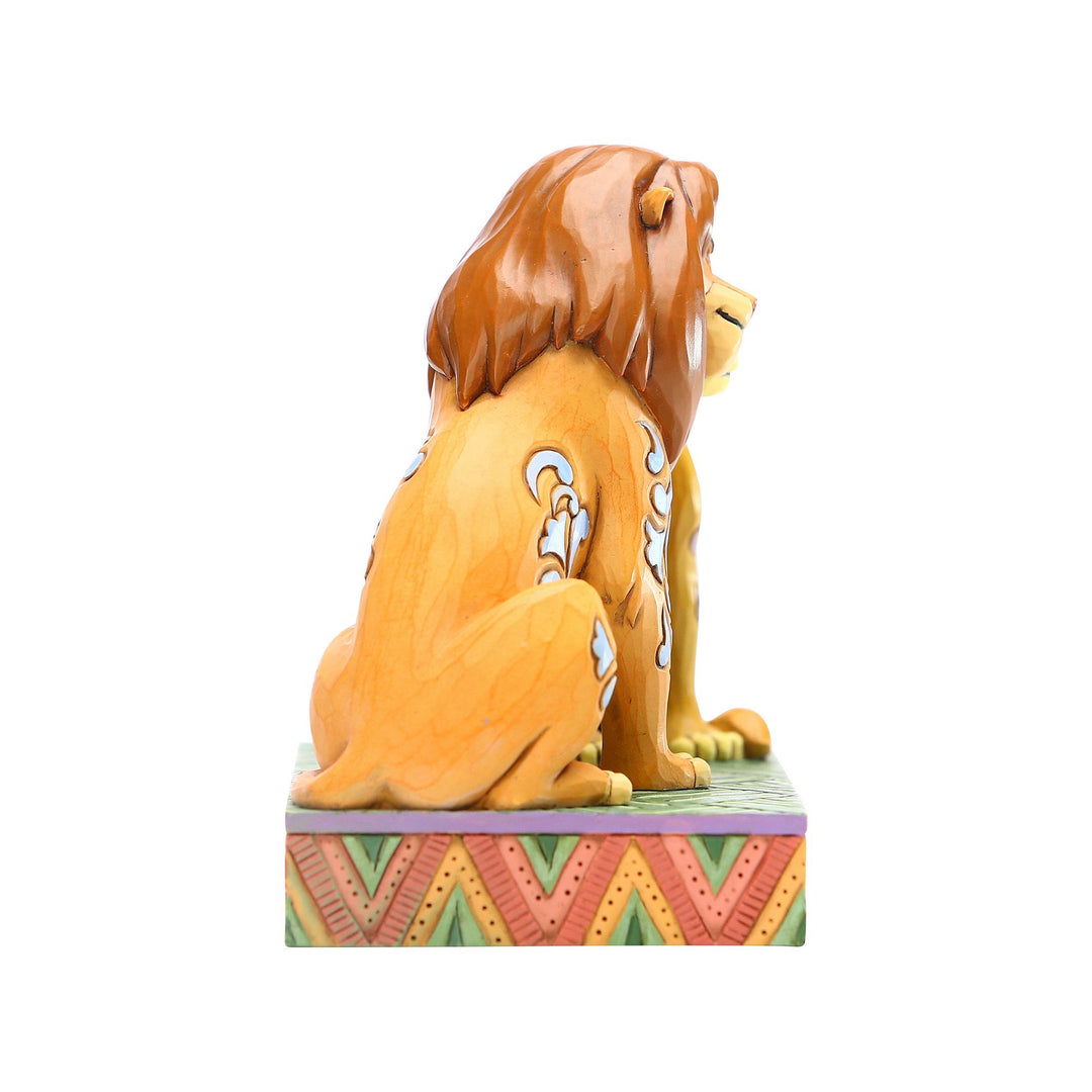 Simba and Nala hand-painted folk-art detail