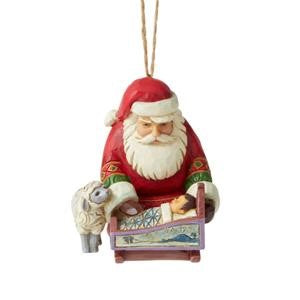Jim Shore Heartwood Creek Santa with Baby Jesus Hanging Ornament, SKU 6006668