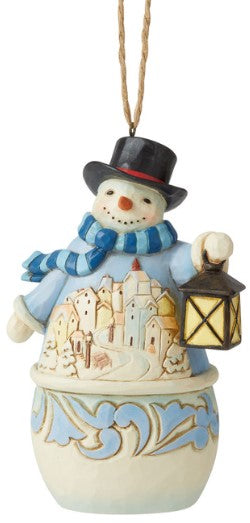 Jim Shore Heartwood Creek Snowman with Village Scene Hanging Ornament, SKU 6006678