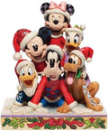 Jim Shore Piled High with Holiday Cheer Mickey and Friends figurine front view