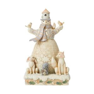 Jim Shore Heartwood Creek White Woodland Snowman with Birdhouse Hat Figurine, SKU 6008862