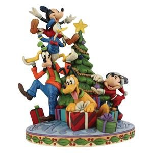 Jim Shore Disney Traditions Fab Five Decorating Christmas Tree Figurine, SKU 6008979