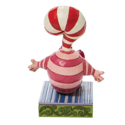 Jim Shore Disney Traditions Cheshire Cat Candy Cane Cheer figurine rear view