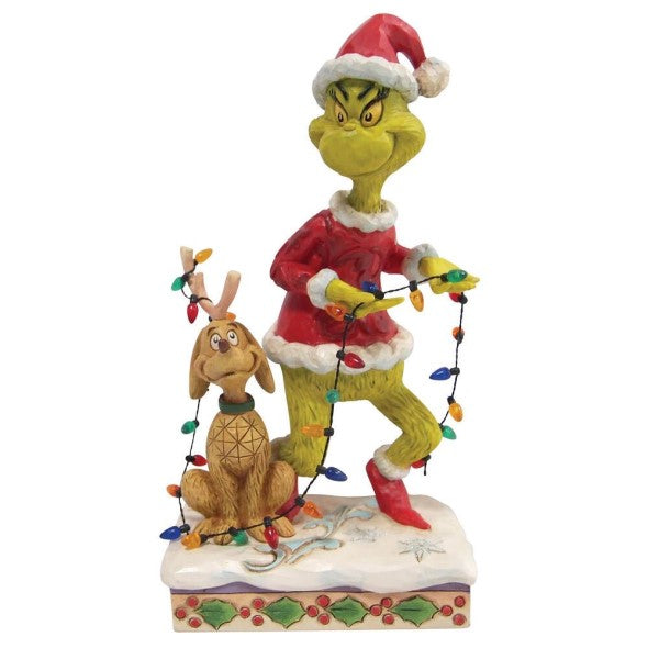 Jim Shore The Grinch and Max Wrapped in Lights Figurine, SKU 6010779