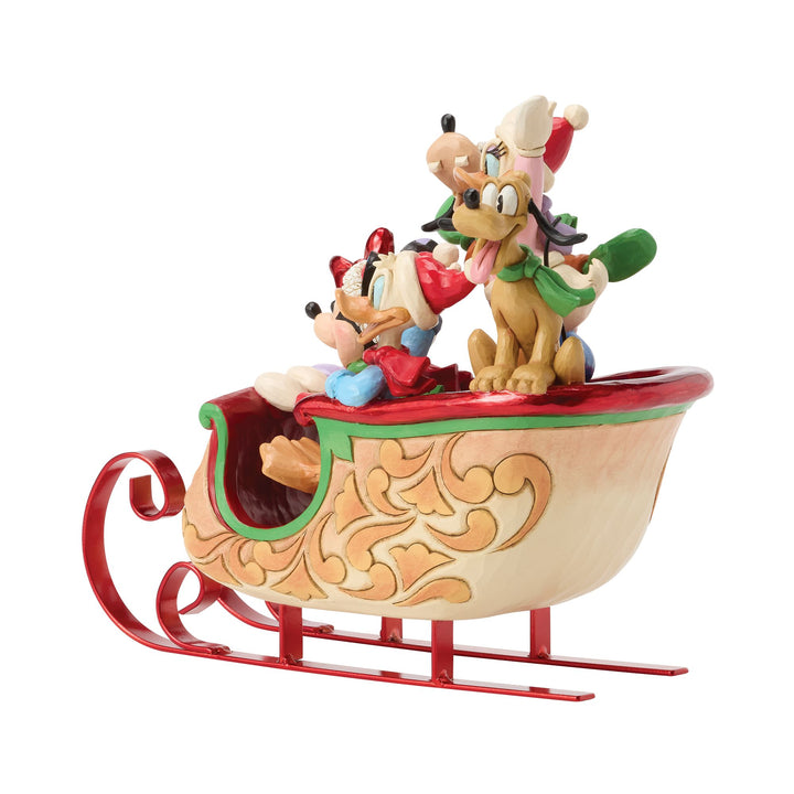 Jim Shore Mickey and Friends Sleigh side view
