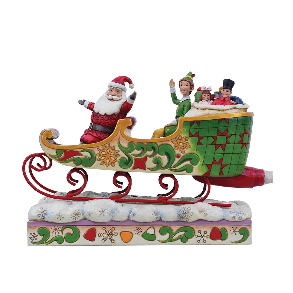 Jim Shore Buddy the Elf and Santa in Sleigh figurine - SKU 6013938