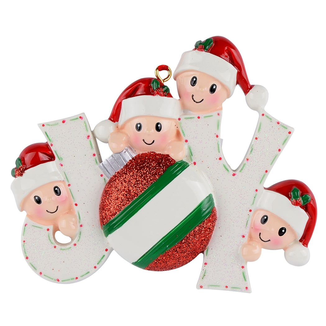 Maxora JOY Family of 4 Personalised Ornament – Maxora