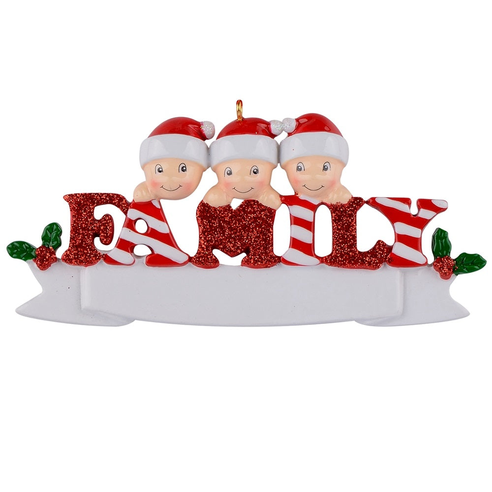 Maxora Sparkle Family of 3 Personalised Ornament – Maxora