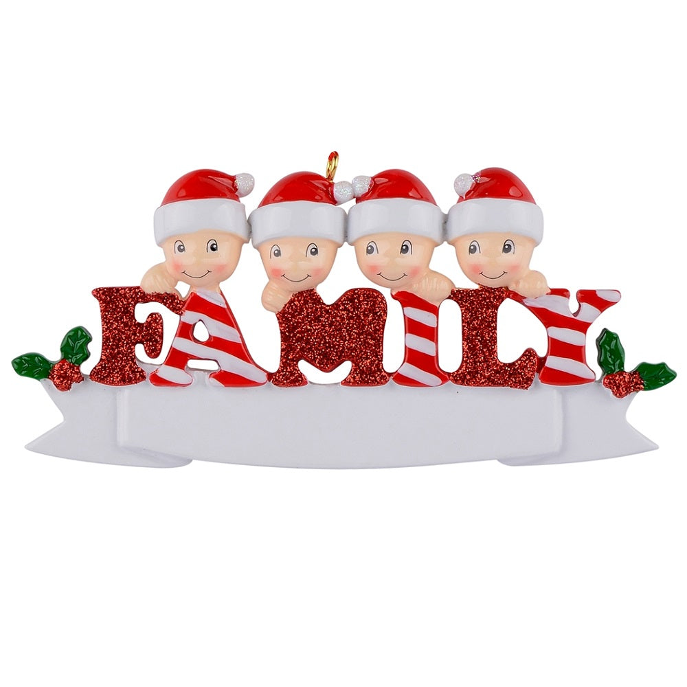 Maxora Sparkle Family of 4 Personalised Ornament – Maxora