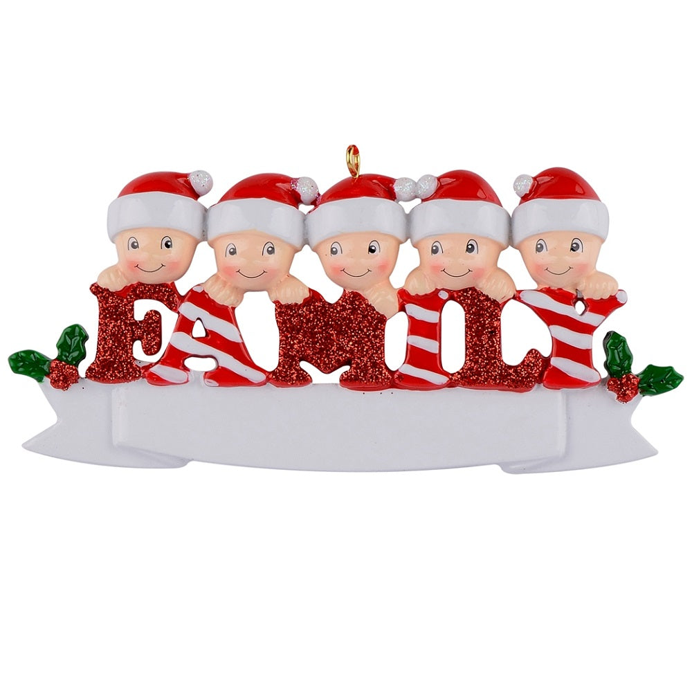 Maxora Sparkle Family of 5 Personalised Ornament – Maxora