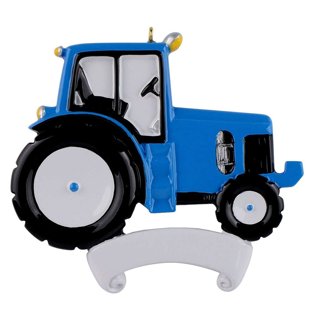 Maxora Blue Tractor personalised Christmas ornament – SKU PR14BL
