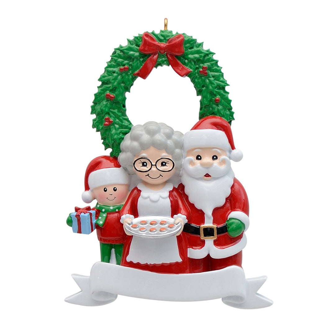Maxora Santa Family of 3 personalised Christmas ornament – SKU PR1609-3