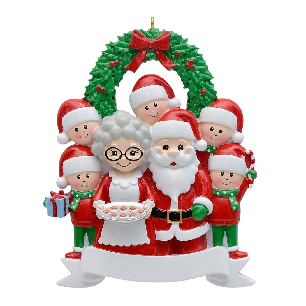 Maxora Santa Family of 7 personalised Christmas ornament – SKU PR1609-7