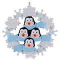 Maxora Penguin with Snowflake Family of 4 Personalised Ornament – Maxora