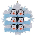 Maxora Penguin with Snowflake Family of 6 personalised Christmas ornament – SKU PR271-6