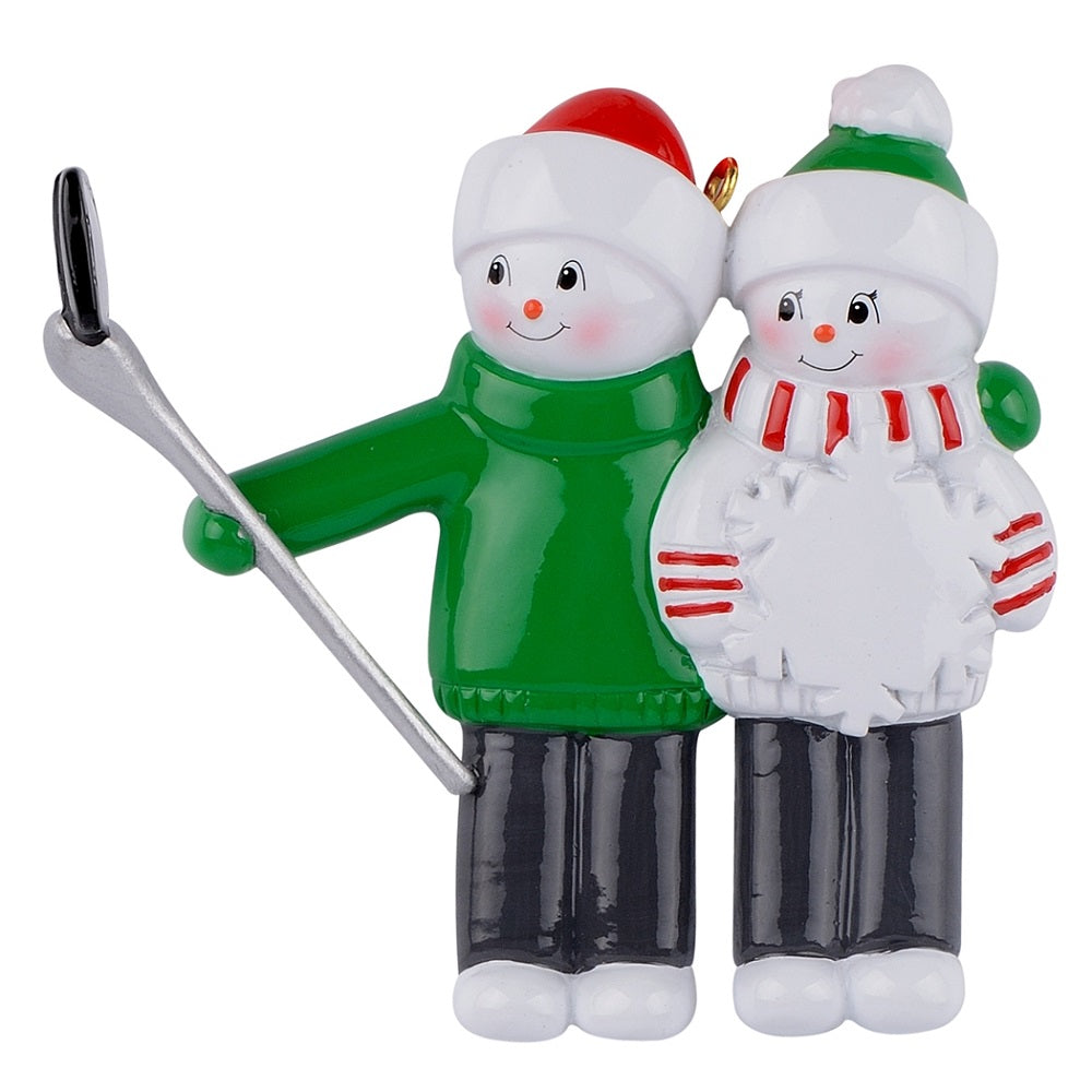 Maxora Snowman Selfie Family of 2 Personalised Ornament – Maxora