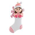 Baby Girl Stocking Personalised Ornament