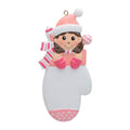 Baby Girl Mitten Personalised Ornament