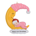 Baby Moon - Pink Personalised Ornament