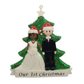 Maxora Christmas Couple - Black Bride & White Groom Personalised Ornament – Maxora
