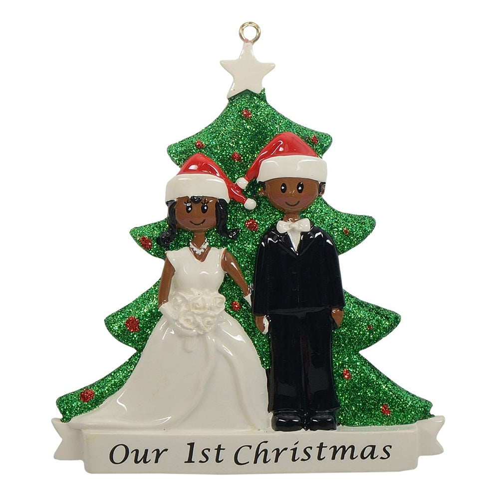Christmas Couple - Dark Skin Personalised Ornament