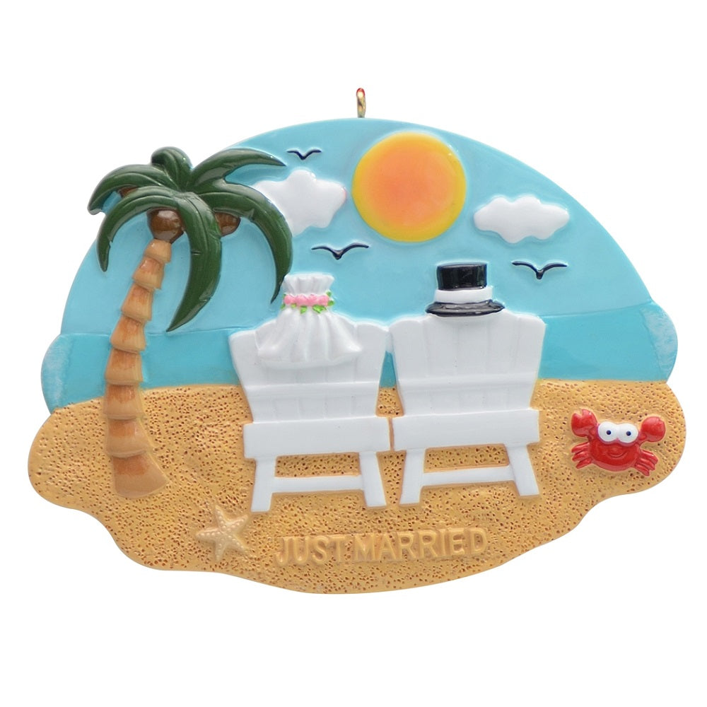 Couple on the Beach Personalised Ornament