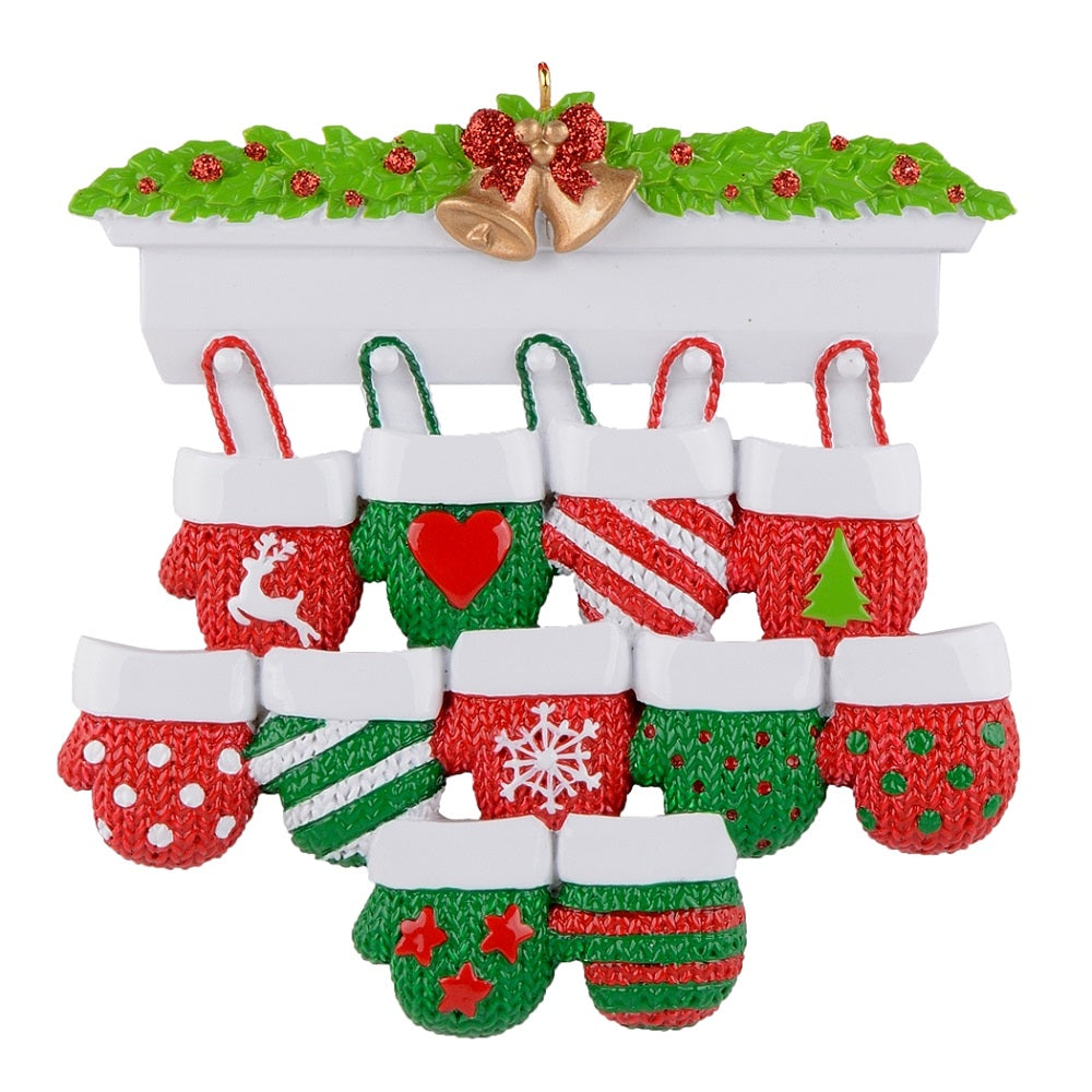 Maxora Mantel Gloves Family of 11 Personalised Ornament – Maxora