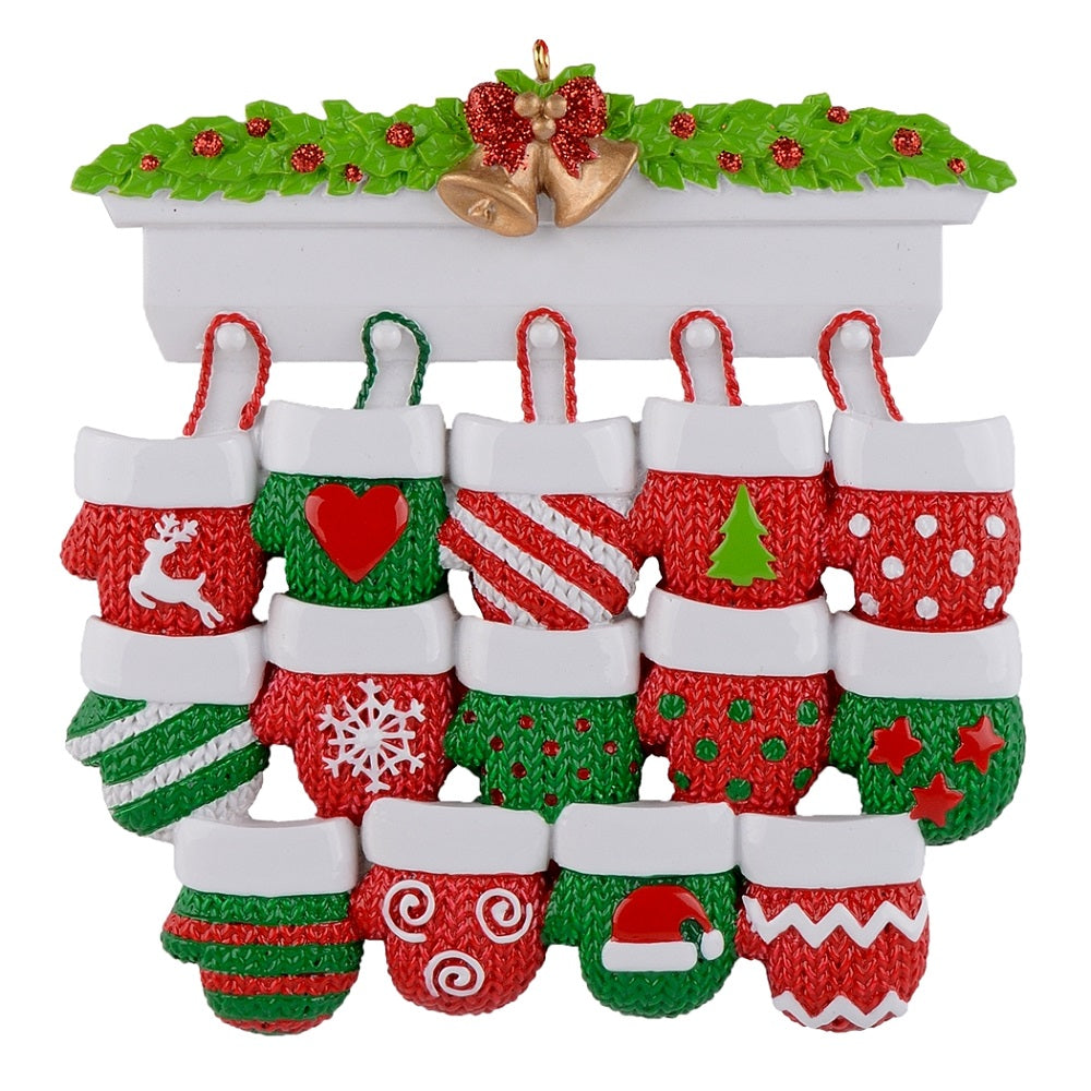 Maxora Mantel Gloves Family of 14 Personalised Ornament – Maxora