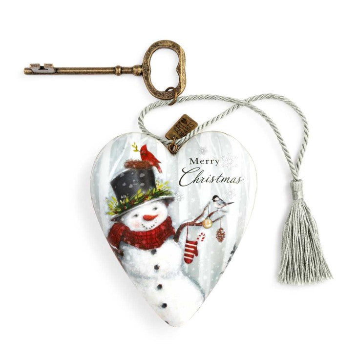 Art Hearts Merry Christmas Snowman Keepsake. Original Whitehill supplier product photograph.