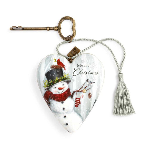 Art Hearts Merry Christmas Snowman Keepsake. Original Whitehill supplier product photograph.