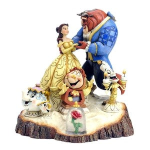 Jim Shore Disney Traditions Beauty and the Beast Carved by Heart Figurine. Original Whitehill supplier product photograph.