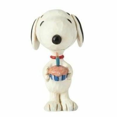 Jim Shore Peanuts Snoopy Birthday Mini Figurine. Original supplier product photograph.