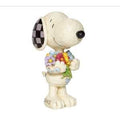 Jim Shore Peanuts Snoopy with Flowers Mini Figurine. Original supplier product photograph.