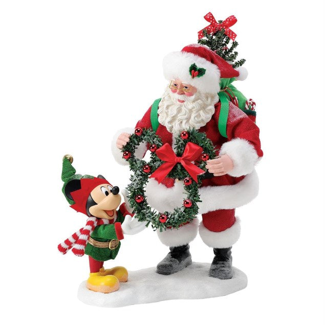 Possible Dreams Disney Evergreen Friendship Santa and Mickey Mouse Figurine. Original Whitehill supplier product photograph.