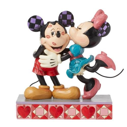 Jim Shore Disney Traditions Mickey and Minnie Love Kisses Figurine. Original Whitehill supplier product photograph.