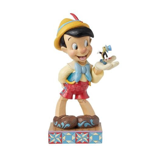 Jim Shore Disney Traditions Pinocchio with Jiminy Cricket Large Figurine. Original Whitehill supplier product photograph.