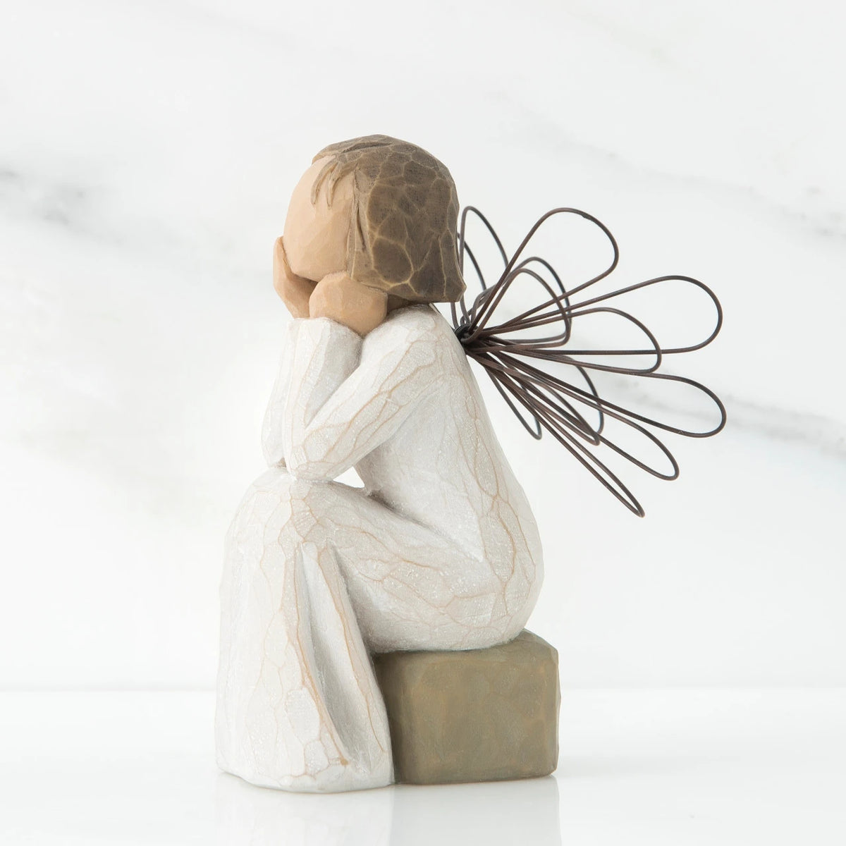 Willow Tree Angel of Caring figurine angled view — SKU 26079