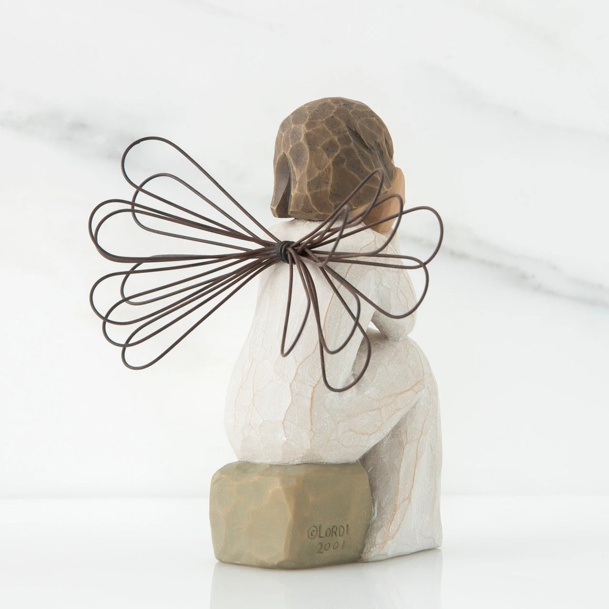 Willow Tree Angel of Caring figurine back view — SKU 26079