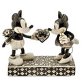 Jim Shore Mickey and Minnie Real Sweetheart black-and-white figurine front view