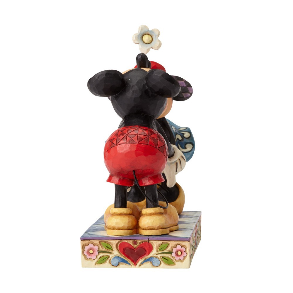 Mickey and Minnie kissing figurine back view