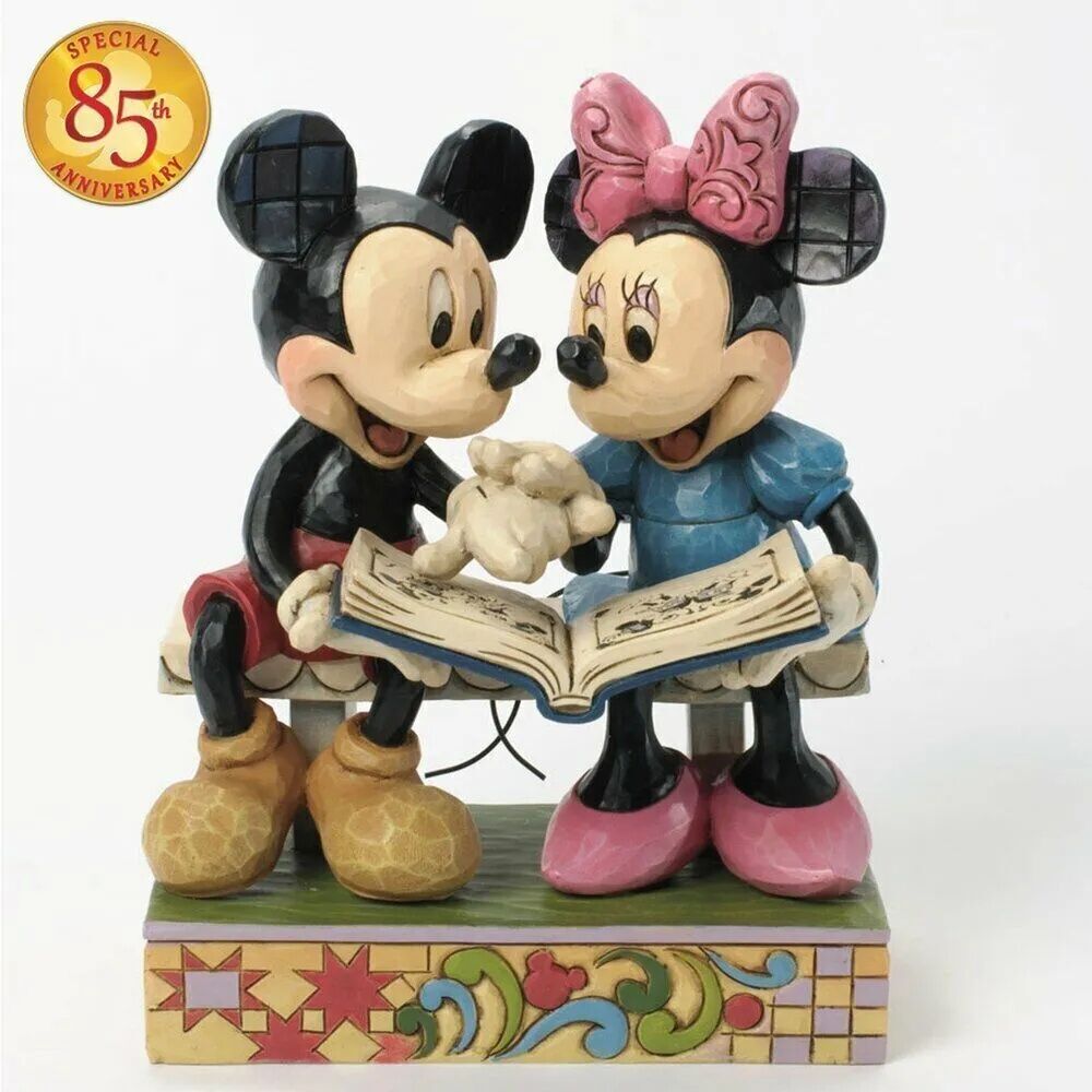 Jim Shore Mickey and Minnie Sharing Memories 85th anniversary figurine, front view