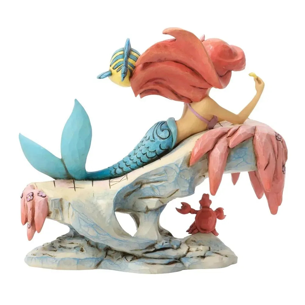 Jim Shore Ariel with Flounder and Sebastian angle view