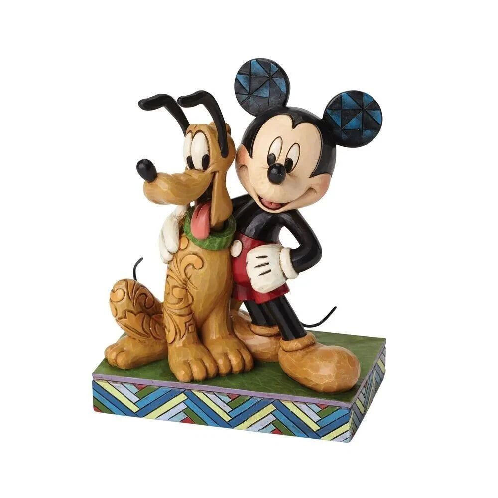 Jim Shore Disney Traditions Mickey Mouse and Pluto Best Pals front view