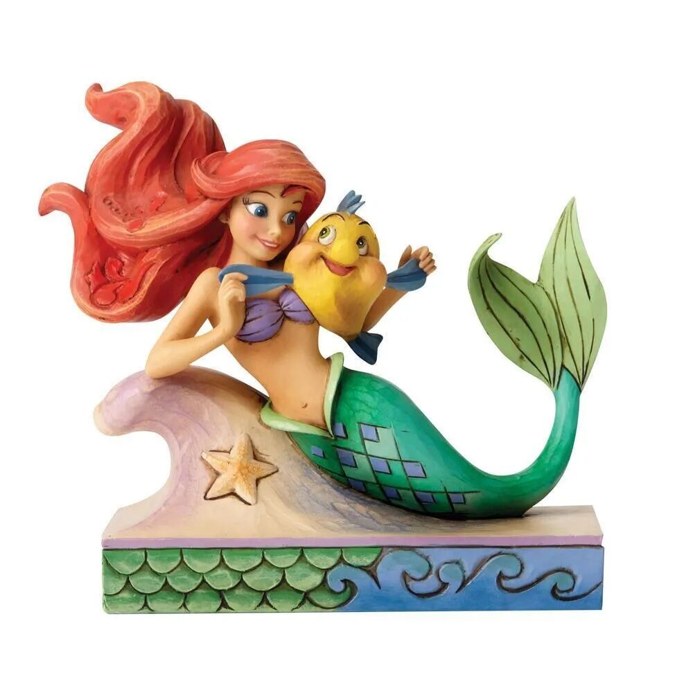 Jim Shore Ariel with Flounder Fun and Friends figurine front view