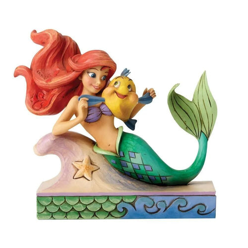 Jim Shore Ariel with Flounder Fun and Friends figurine front view